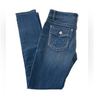 Daytrip Virgo Skinny Denim Jeans 5 Pocket Design Embellished Woman's 28R Defect